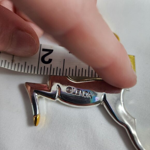 Vintage Lenox Silver Reindeer Christmas Ornaments Set Holiday Decor Gold Tone - Picture 8 of 8